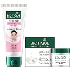 biotique bio white advanced fairness treatment cream 50g amp biotique bio milk protein whitening amp rejuvenating face pack for all skin types 50g