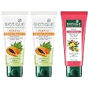 Biotique Fruit Brightening Depigmentation &amp; Tan Removal Face Pack For All Skin Types, 100ml &amp; Biotique Papaya Deep Cleanse Face Wash For Visibly Glowing Skin All Skin Types 2x100ml