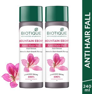 biotique mountain ebony hair serum for hairfall control  intensive hair growth therapy 240 ml