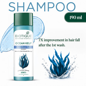 biotique ocean kelp anti hairfall shampooanti hairfall shampoo for all hair types 190 ml