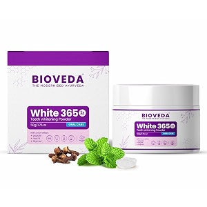 white 365 teeth whitening powder formula 20  removes tobacco gutka amp yellow stains  fights plaque amp tartar  with enzymes amp probiotics  mint  50g