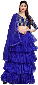 bipin fashion embroidered semi stitched lehenga choli light blue