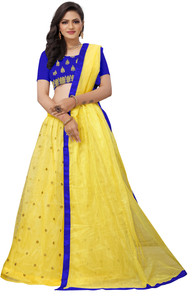 bipin fashion embroidered semi stitched lehenga choli light green