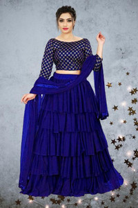 bipin fashion embroidered semi stitched lehenga choli light blue