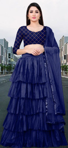 bipin fashion embroidered semi stitched lehenga choli blue