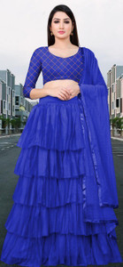 bipin fashion embroidered semi stitched lehenga choli light blue