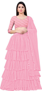 bipin fashion embroidered semi stitched lehenga choli multicolor multicolor