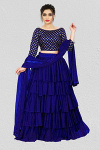 bipin fashion embroidered semi stitched lehenga choli light blue