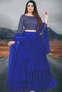 bipin fashion embroidered semi stitched lehenga choli light blue