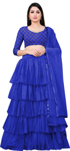 bipin fashion embroidered semi stitched lehenga choli light blue light blue