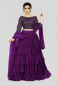 BIPIN FASHION Embroidered Semi Stitched Lehenga Choli (Purple)
