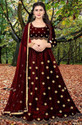 BIPIN FASHION Embroidered Semi Stitched Lehenga Choli (Maroon)