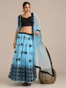 BIPIN FASHION Embroidered Semi Stitched Lehenga Choli (Light Blue)