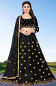 BIPIN FASHION Embroidered Semi Stitched Lehenga Choli (Black)