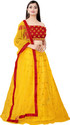 BIPIN FASHION Embroidered Semi Stitched Lehenga Choli (Yellow, Red)