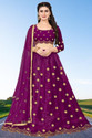 BIPIN FASHION Embroidered Semi Stitched Lehenga Choli (Purple)