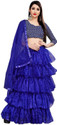 BIPIN FASHION Embroidered Semi Stitched Lehenga Choli (Light Blue)