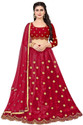BIPIN FASHION Embroidered Semi Stitched Lehenga Choli (Red)