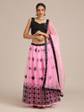 BIPIN FASHION Embroidered Semi Stitched Lehenga Choli (Pink)