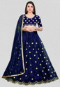 BIPIN FASHION Embroidered Semi Stitched Lehenga Choli (Blue)