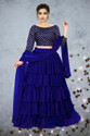BIPIN FASHION Embroidered Semi Stitched Lehenga Choli (Light Blue)