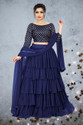 BIPIN FASHION Embroidered Semi Stitched Lehenga Choli (Blue)