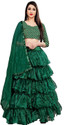 BIPIN FASHION Embroidered Semi Stitched Lehenga Choli (Green)