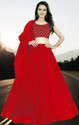 BIPIN FASHION Embroidered Semi Stitched Lehenga Choli (Red)