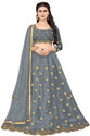 BIPIN FASHION Embroidered Semi Stitched Lehenga Choli (Grey)