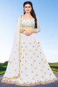 BIPIN FASHION Embroidered Semi Stitched Lehenga Choli (White)