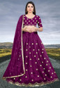 BIPIN FASHION Embroidered Semi Stitched Lehenga Choli (Purple)