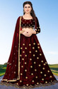 BIPIN FASHION Embroidered Semi Stitched Lehenga Choli (Maroon)