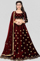 BIPIN FASHION Embroidered Semi Stitched Lehenga Choli (Maroon)