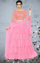 BIPIN FASHION Embroidered Semi Stitched Lehenga Choli (Pink)
