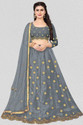 BIPIN FASHION Embroidered Semi Stitched Lehenga Choli (Grey)