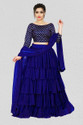 BIPIN FASHION Embroidered Semi Stitched Lehenga Choli (Blue)