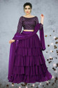 BIPIN FASHION Embroidered Semi Stitched Lehenga Choli (Purple)