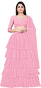 BIPIN FASHION Embroidered Semi Stitched Lehenga Choli (Pink, Pink)