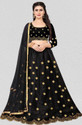 BIPIN FASHION Embroidered Semi Stitched Lehenga Choli (Black)
