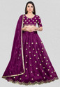 BIPIN FASHION Embroidered Semi Stitched Lehenga Choli (Purple)
