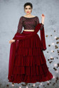 BIPIN FASHION Embroidered Semi Stitched Lehenga Choli (Maroon)