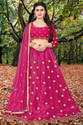 BIPIN FASHION Embroidered Semi Stitched Lehenga Choli (Pink)