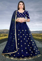 BIPIN FASHION Embroidered Semi Stitched Lehenga Choli (Blue)