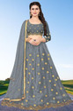 BIPIN FASHION Embroidered Semi Stitched Lehenga Choli (Grey)