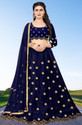 BIPIN FASHION Embroidered Semi Stitched Lehenga Choli (Blue)
