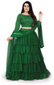 BIPIN FASHION Embroidered Semi Stitched Lehenga Choli (Green, Gold)