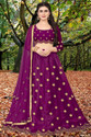 BIPIN FASHION Embroidered Semi Stitched Lehenga Choli (Purple)
