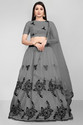 BIPIN FASHION Embroidered Semi Stitched Lehenga Choli (Grey)