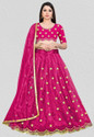 BIPIN FASHION Embroidered Semi Stitched Lehenga Choli (Pink)
