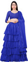 BIPIN FASHION Embroidered Semi Stitched Lehenga Choli (Light Blue, Light Blue)